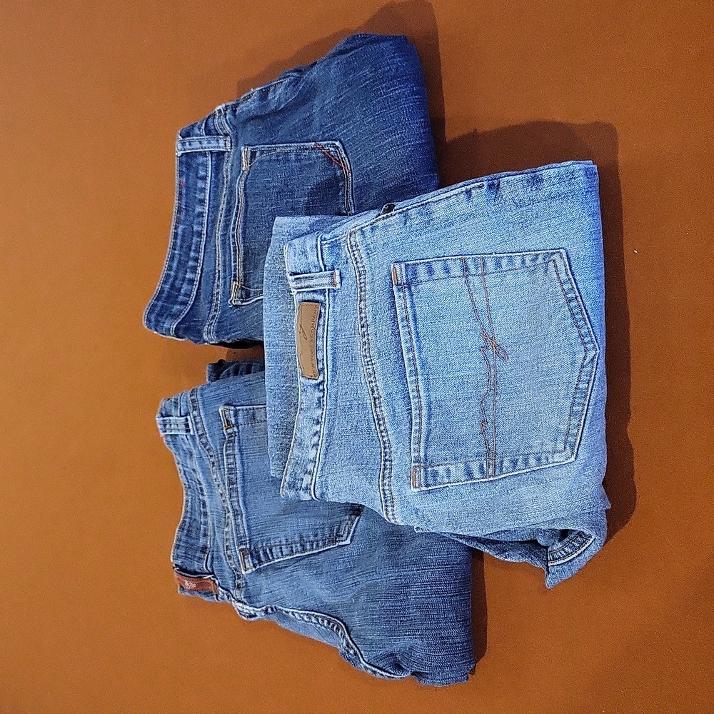 3 pair name brand ladies jeans - size 8 avg